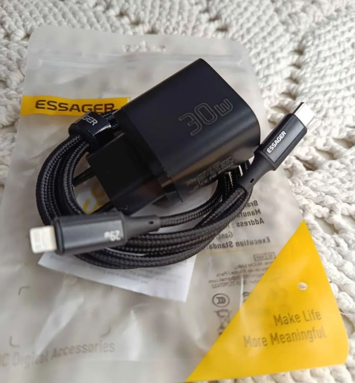 Carregador iPhone Lightning Original Essager 30w  - Foto 4