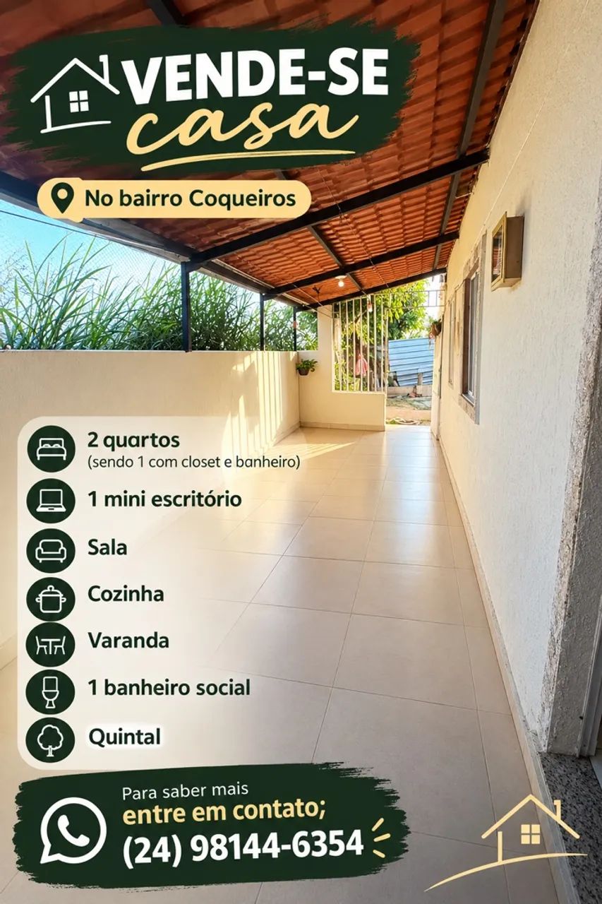 Vende-se casa no coqueiros 