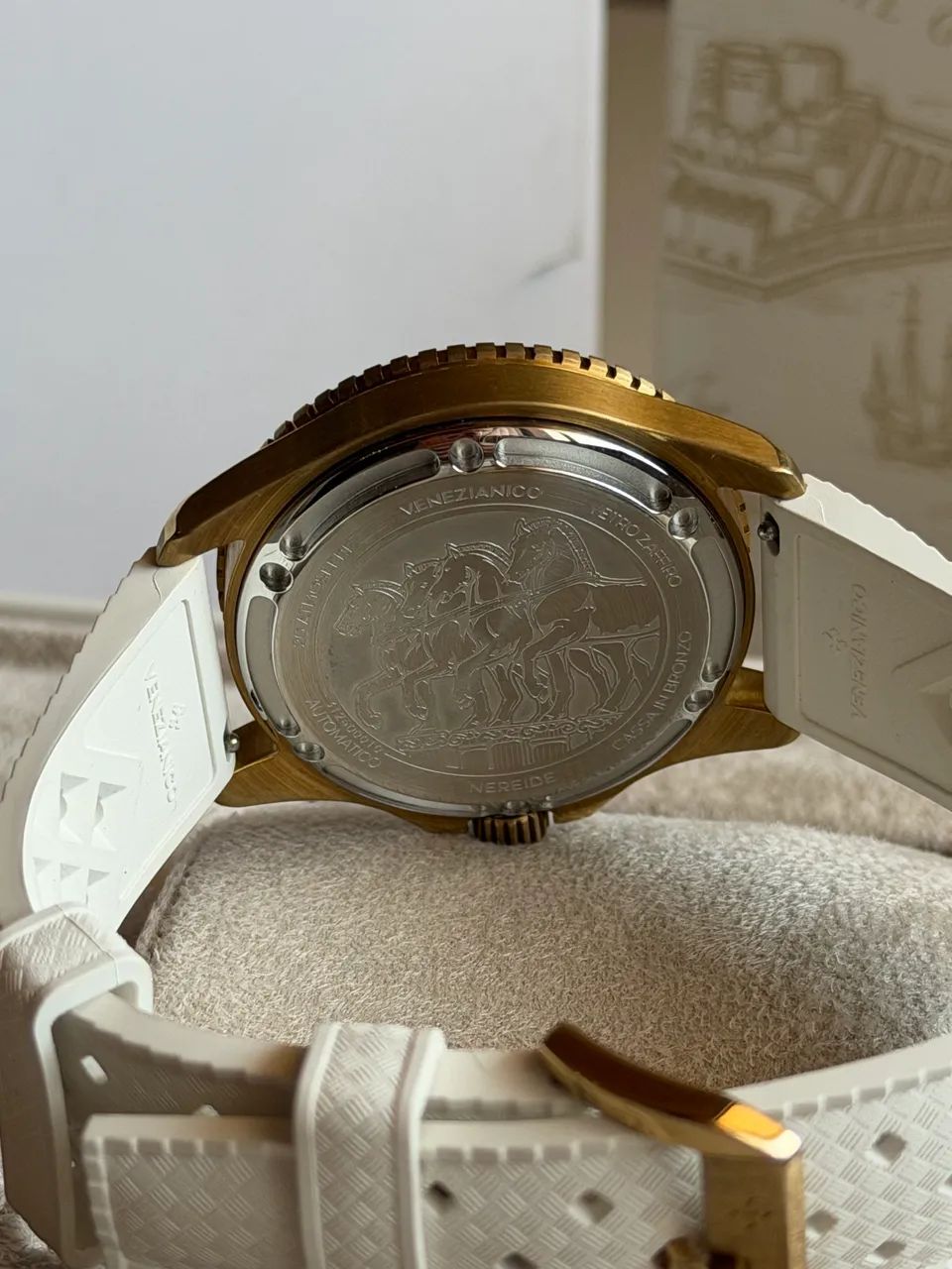 Relógio Venezianico Bronzo branco automático novo - Foto 5