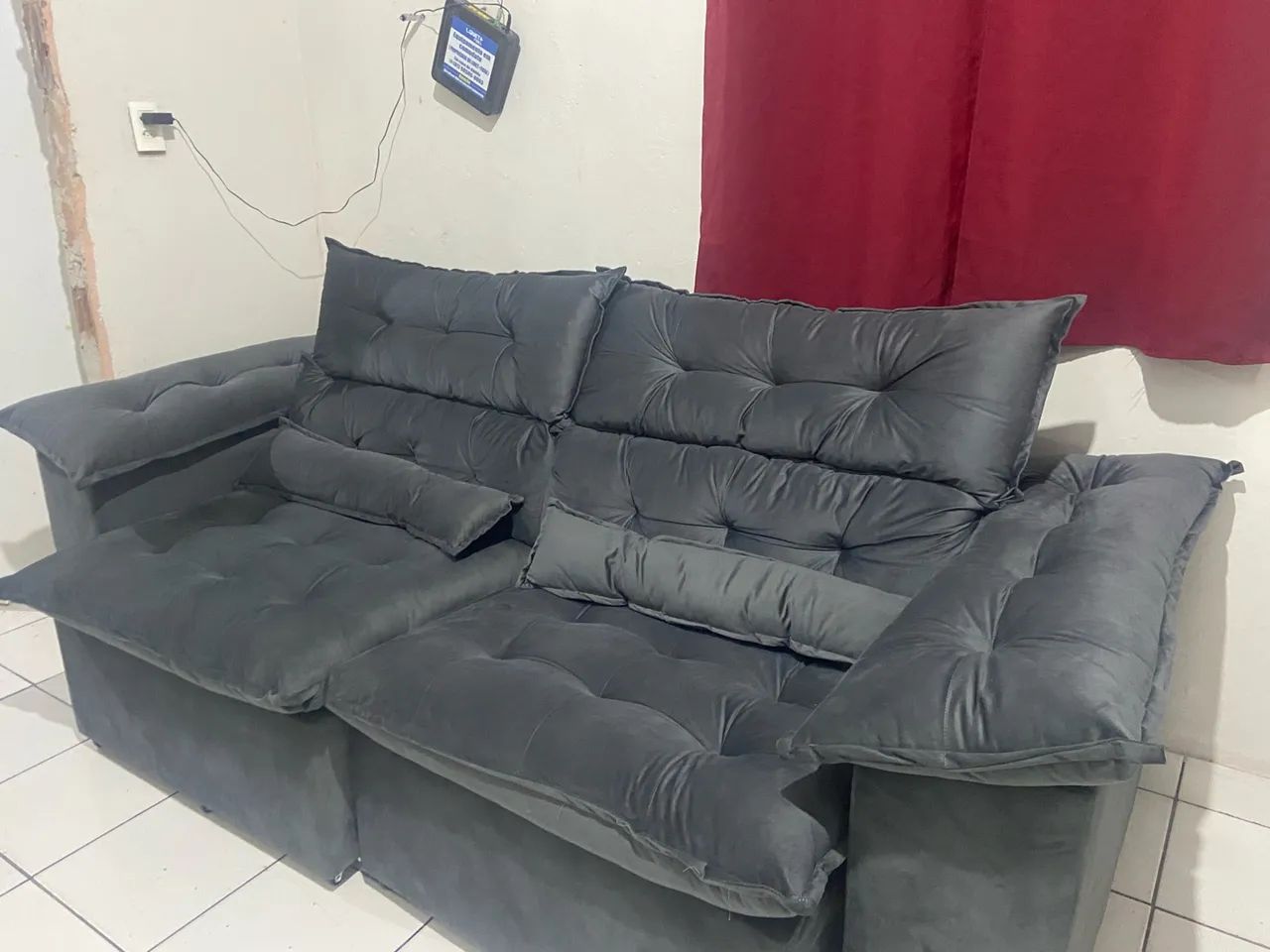 Sofá cama cinza  - Foto 3