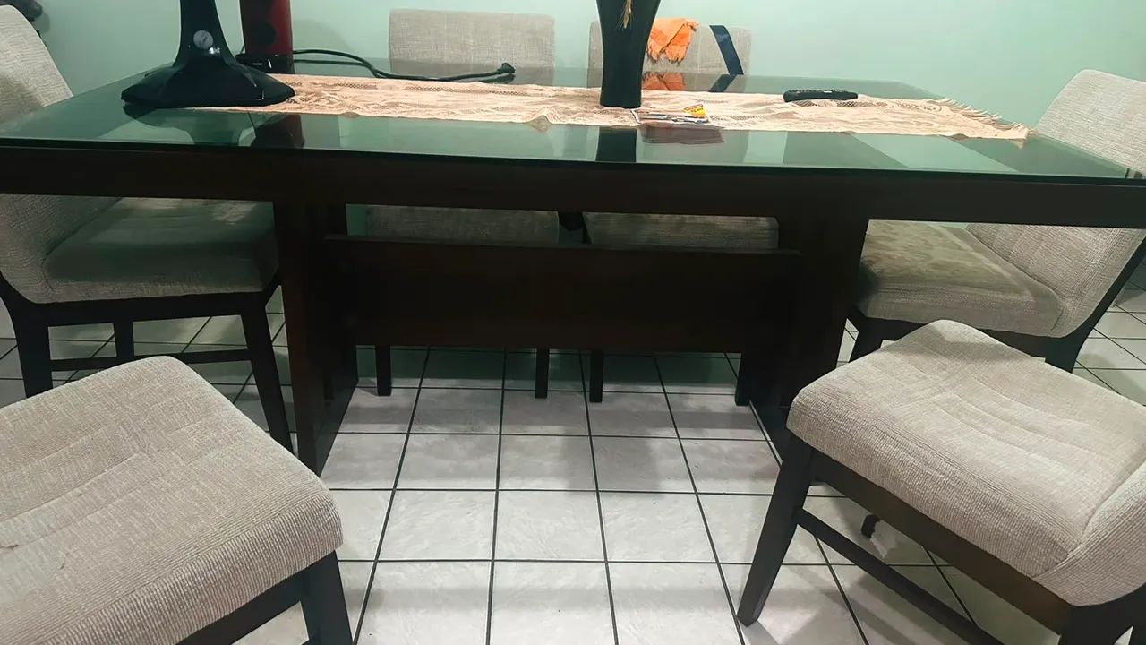 Mesa de jantar tampo de vidro - Foto 2