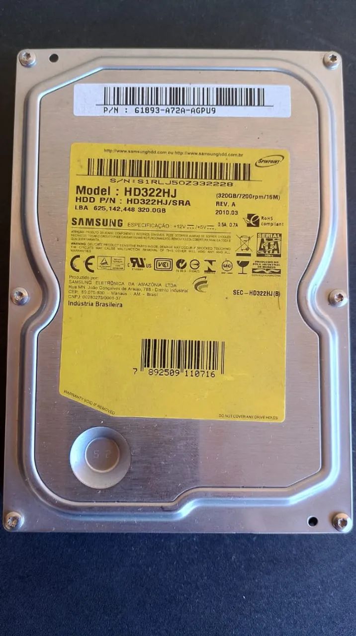 Hd 320gb Sata Samsung Hd322hj - Semi Novo - Foto 5
