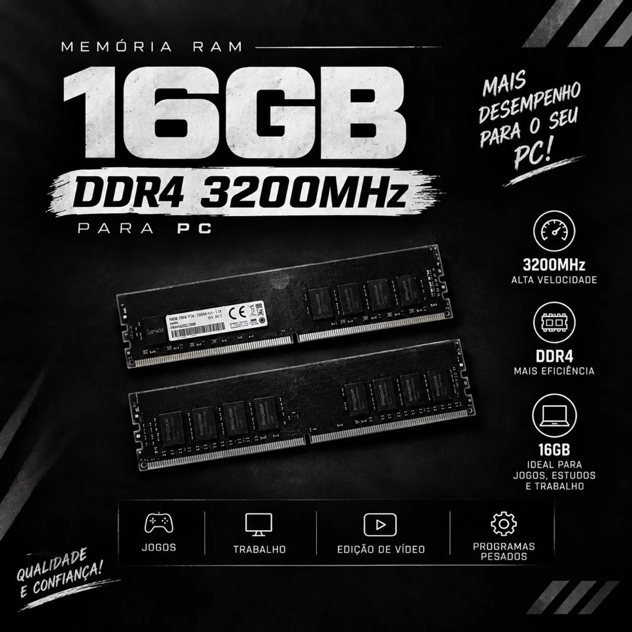 Memória RAM 16GB DDR4 3200MHz para Pc