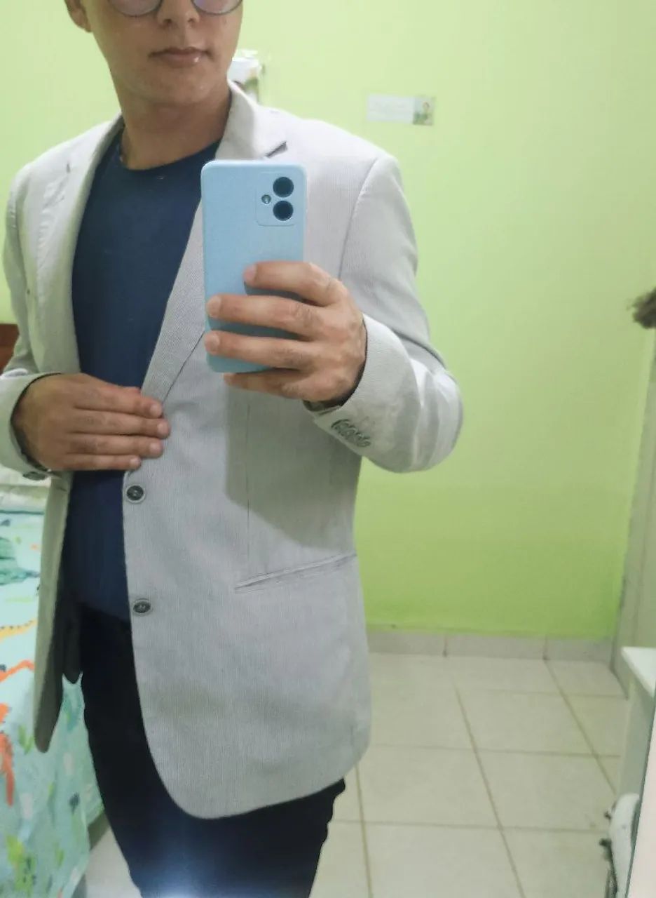 Blazer masculino cinza listradinho Ângelo Litrico. - Foto 3