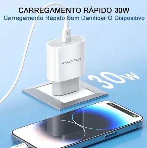 Carregador Turbo 30w iPhone (iOS) - USB-C - Lightning - Foto 4