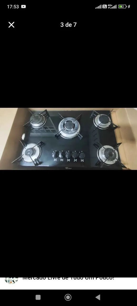 Cooktop Fischer 5 bocas chama tripla usado em boas condições  - Foto 4