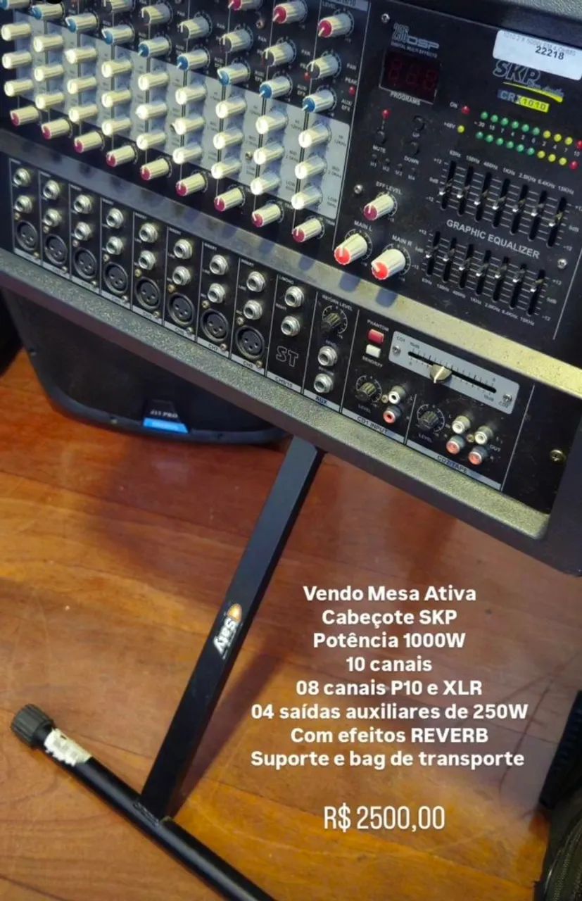 Mesa de Som amplificada 1000W  - Foto 2