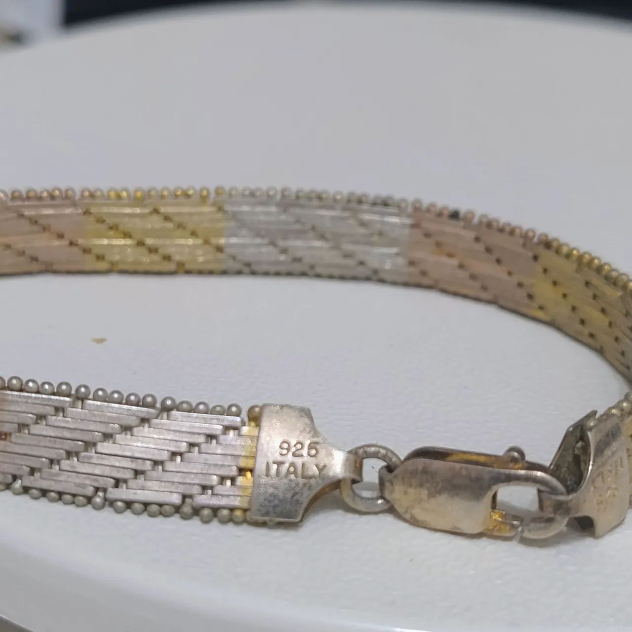 Bracelete prata 2 cores 925 italy  - Foto 2