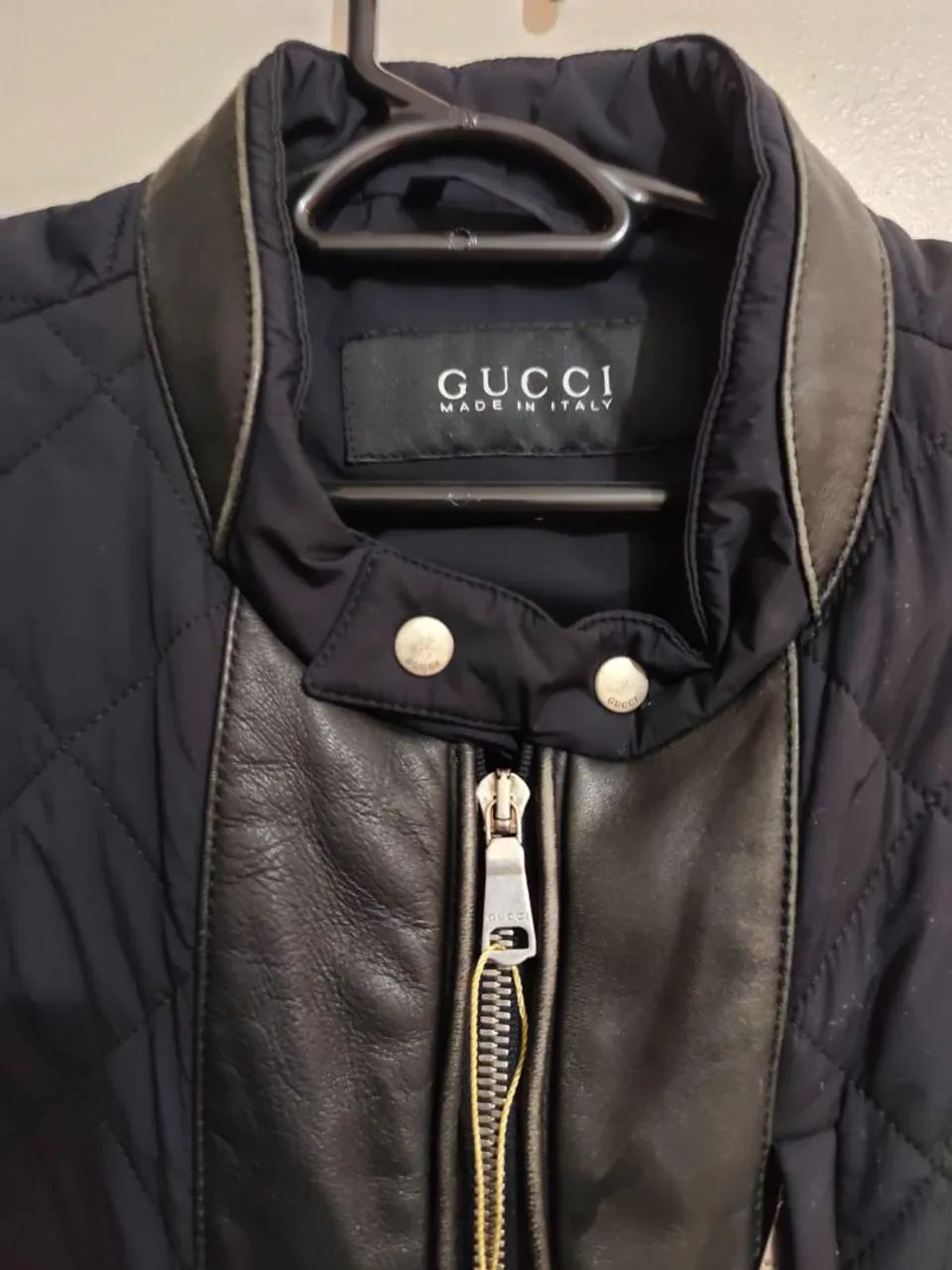 Colete Gucci Original Masculino Matelassê com Couro Preto | IT 50 - Foto 4