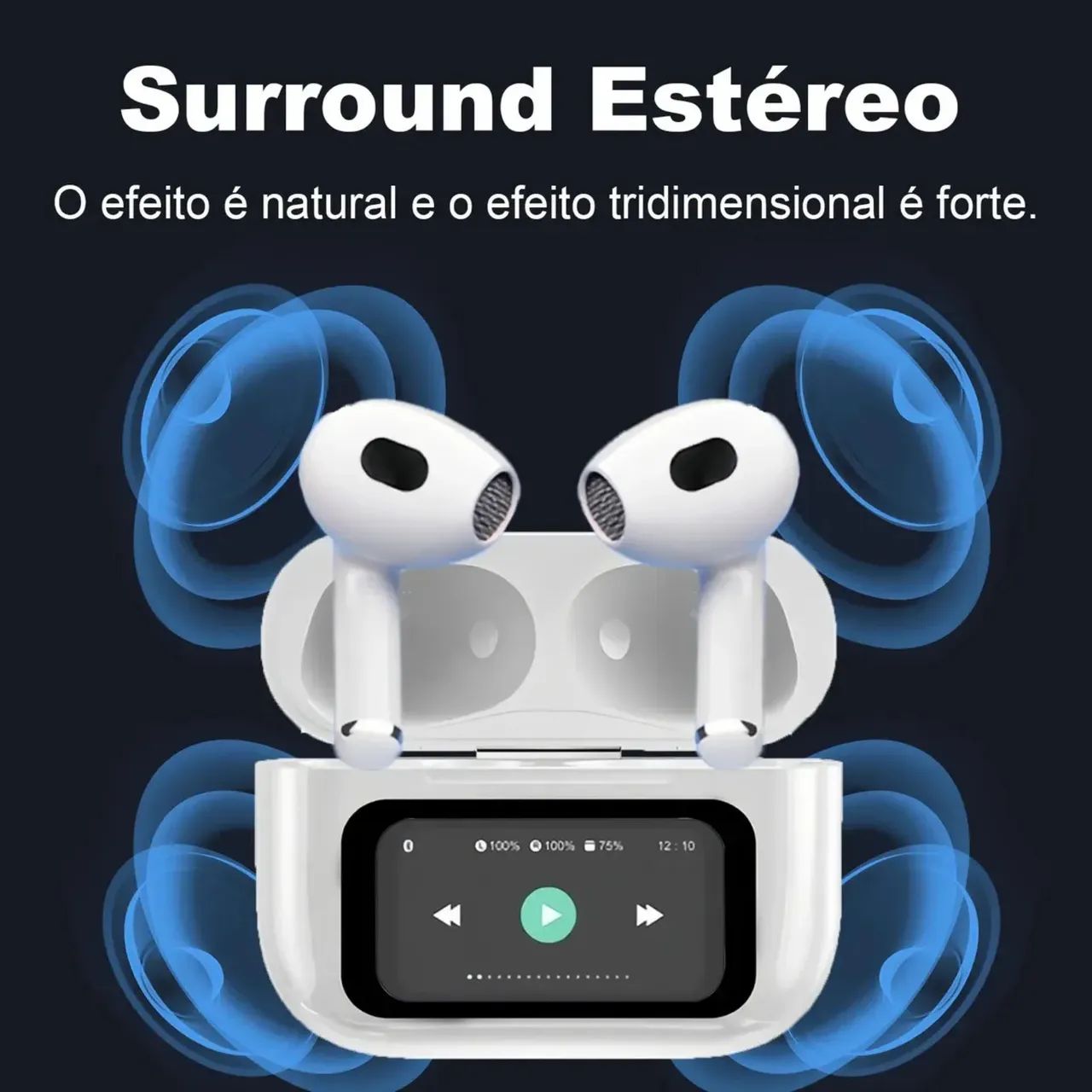     Fone Bluetooth RS72 Touch Screen Bateria Longa Duração - Foto 5