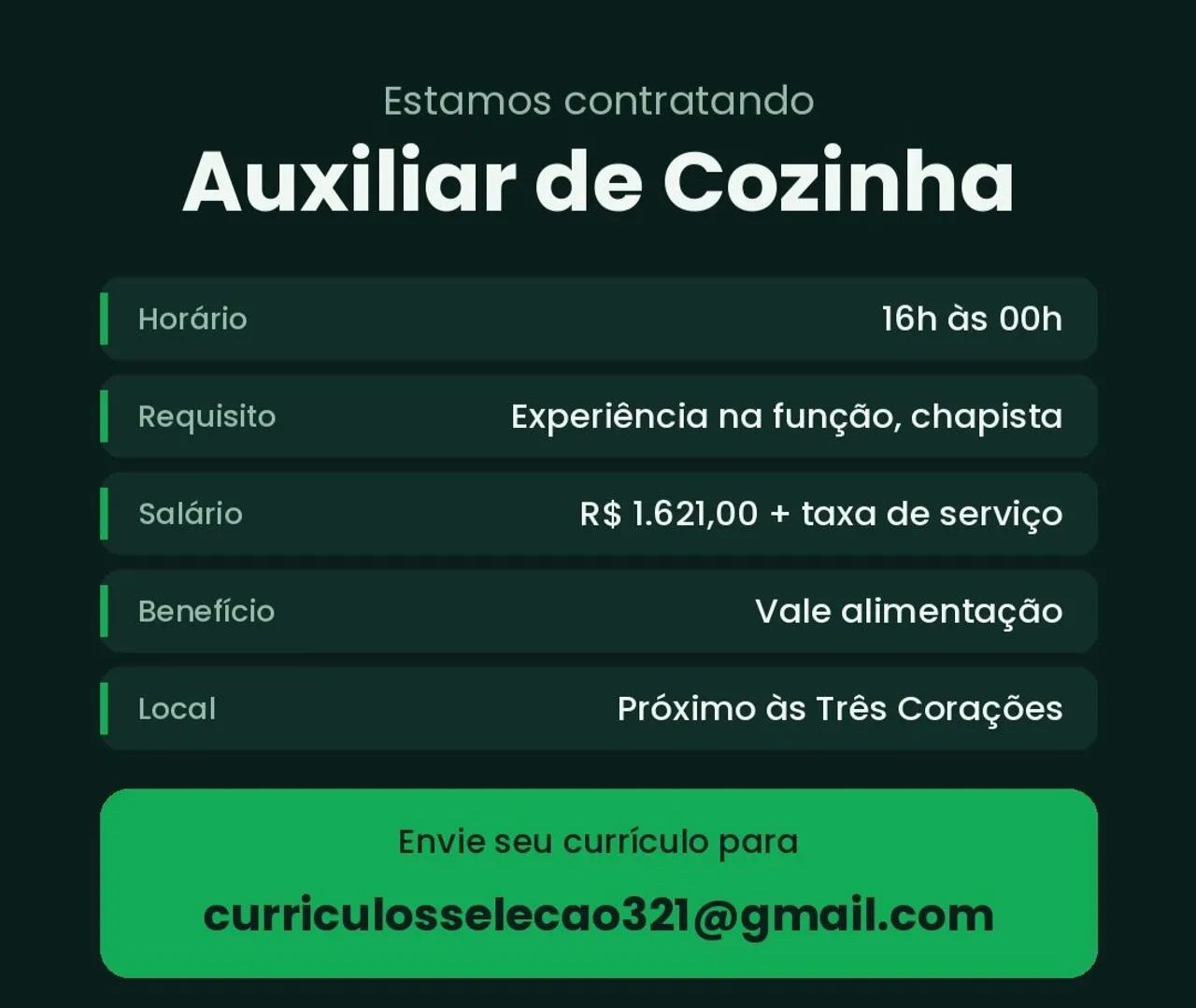 Auxiliar de cozinha 