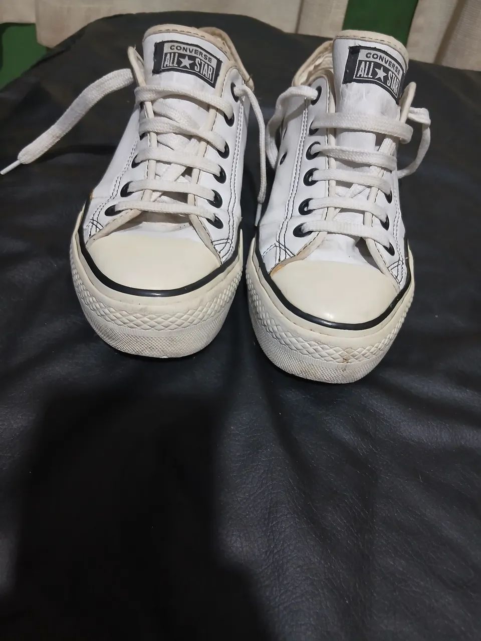 Tênis Converse All Star Plataforma Couro Branco - Original ótimo estado 