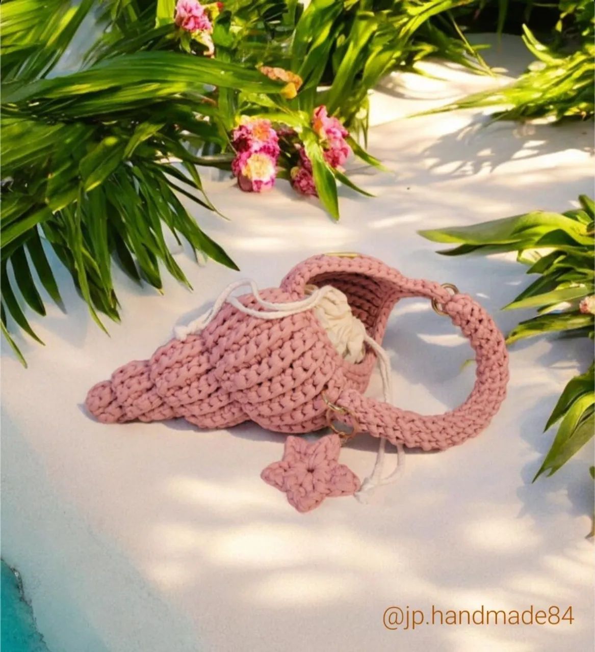 Bolsa concha caracol em crochê 