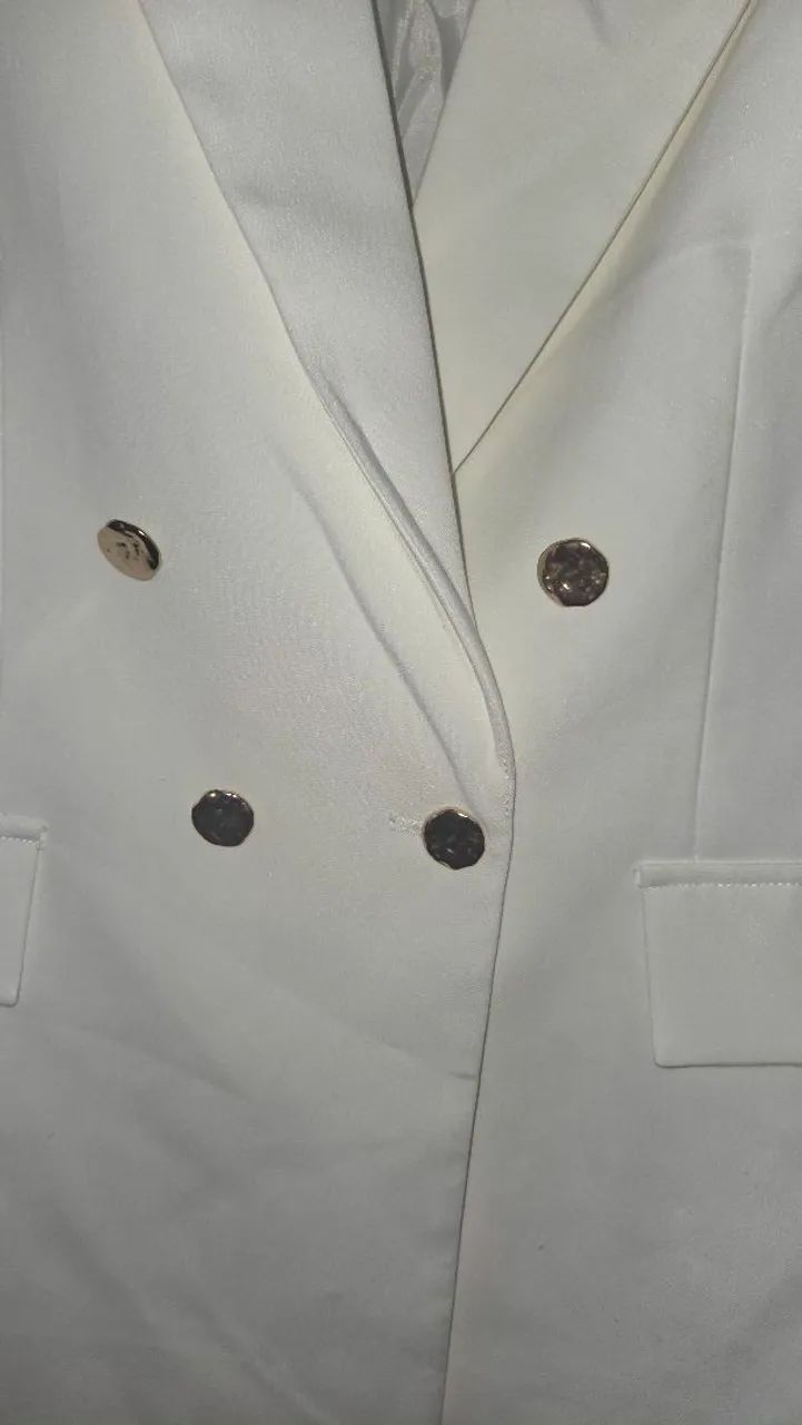 Blazer Alongado luxo off White G - Foto 3