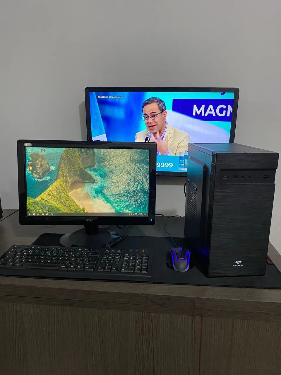Computador Intel core i5 3.4Ghz 8gb Ssd 120gb Monitor LED 19 Aoc Polegadas Windows 11 - Foto 2