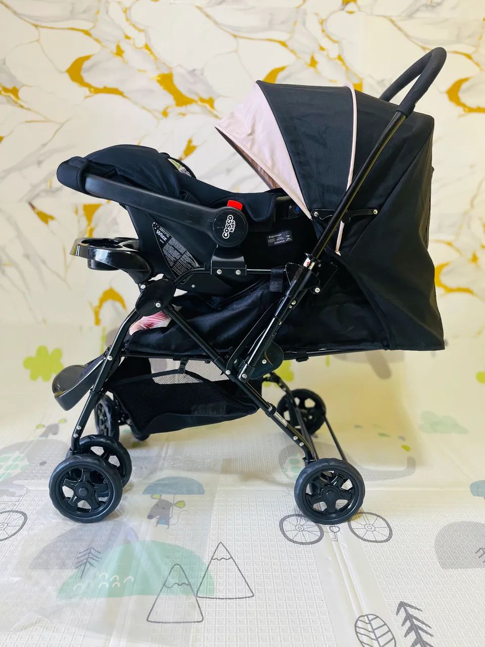Carrinho de bebê, bebê conforto e adaptadores COSCO Waves, promoção  - Foto 3