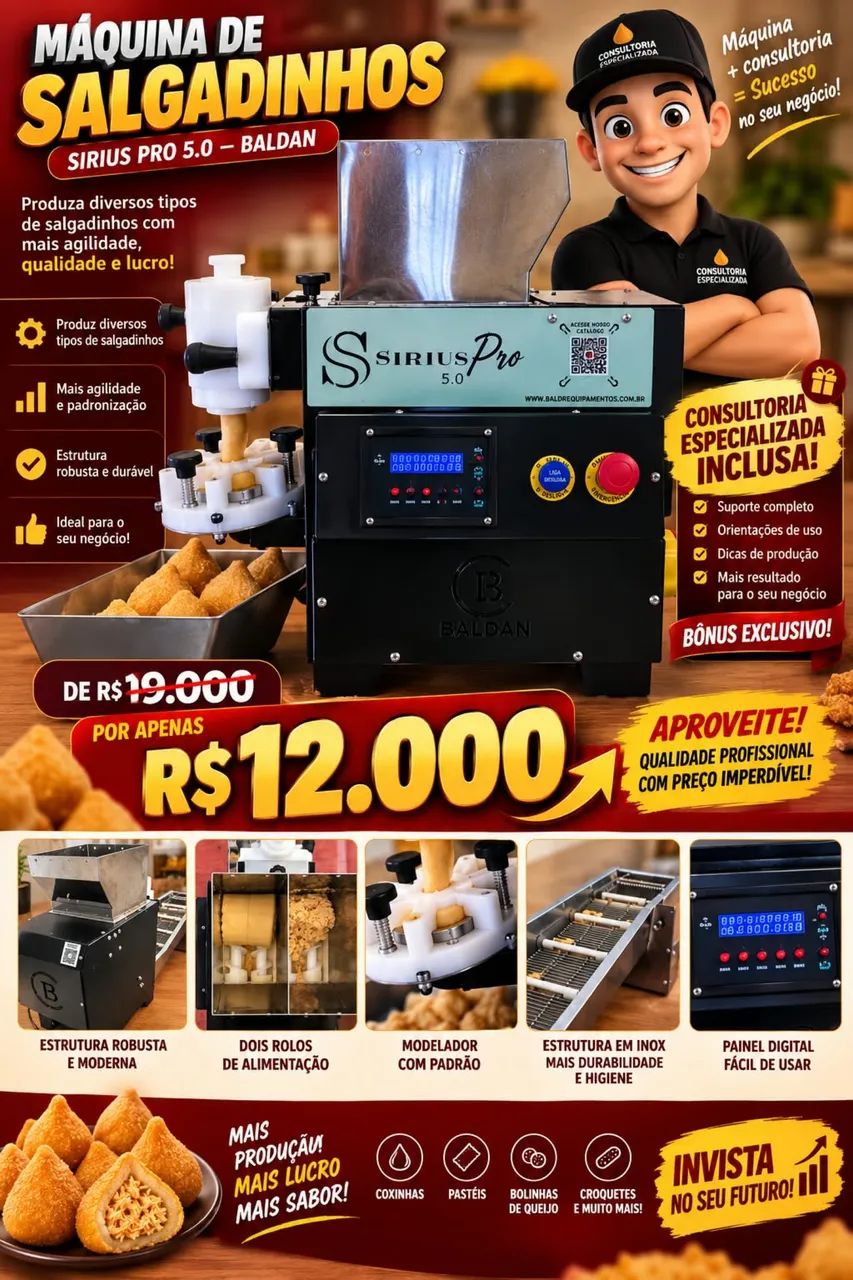Produza 5mil salgadinhos por hora
