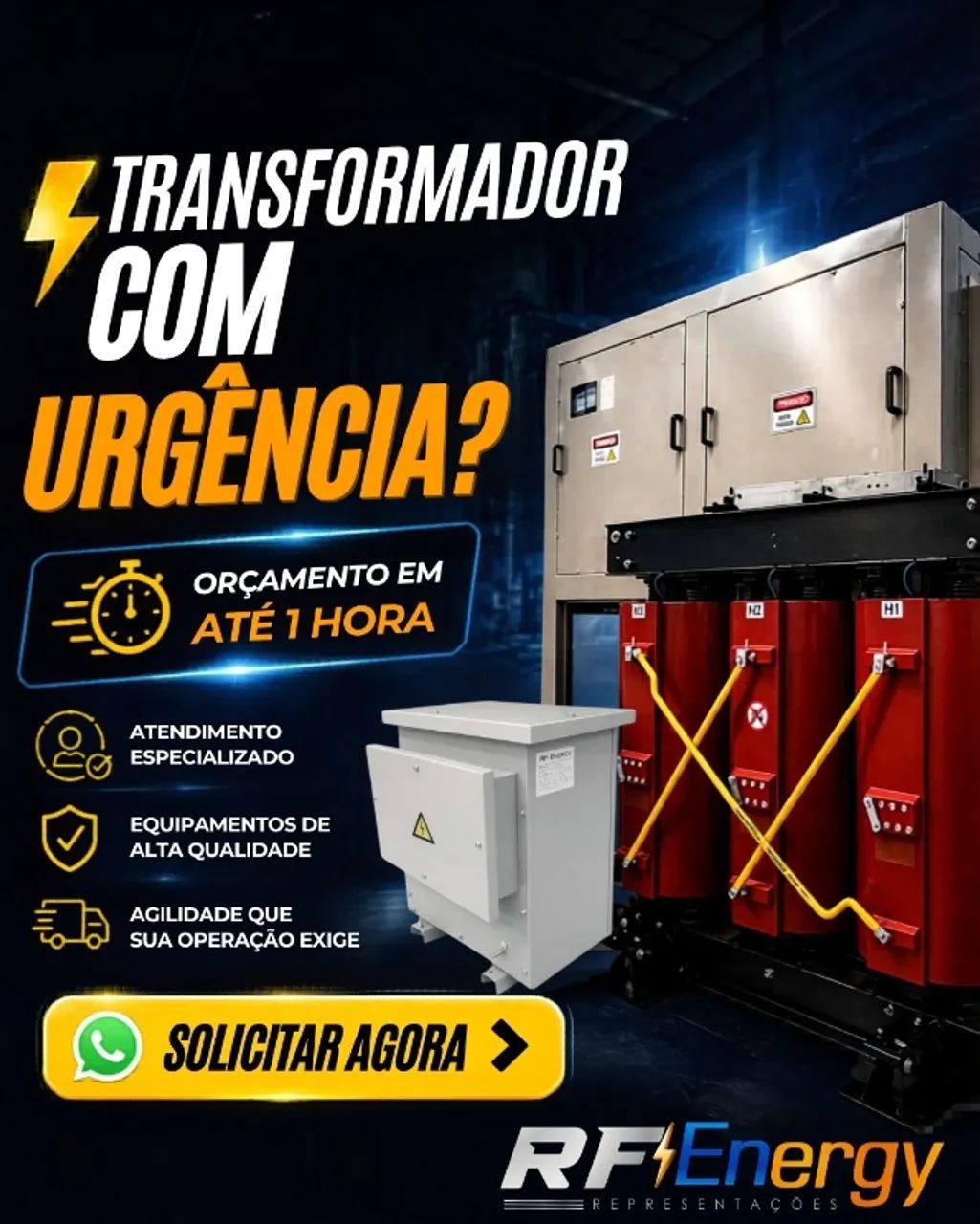 Transformador a Seco 750 kVA Trifásico 13.8kV 220/127V Industrial