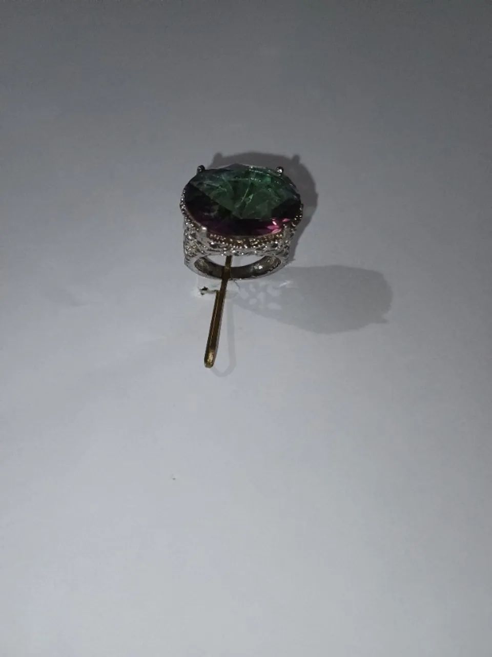 Anel de prata com Pedra do Arco Íris. - Foto 2