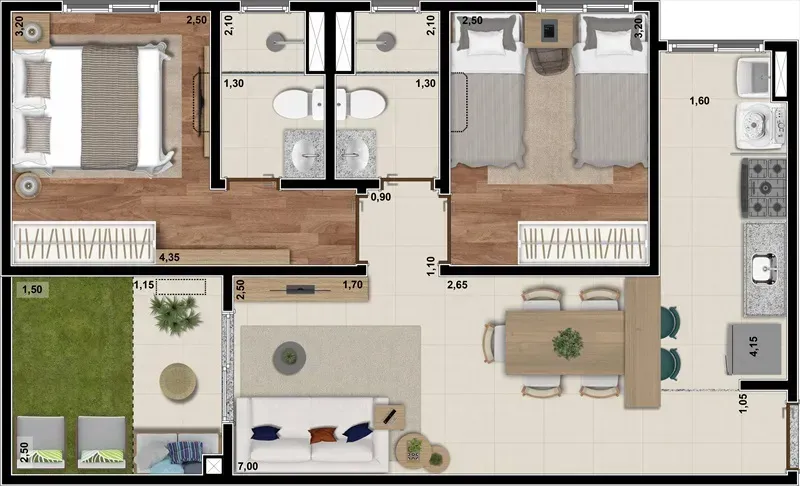 PLANTA 62m²