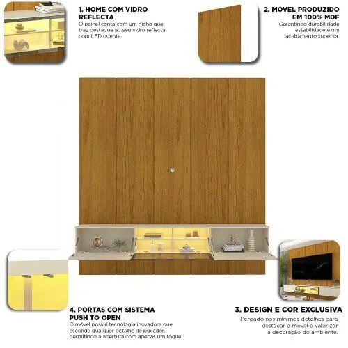 Painel Gelius Realce Luminare Home LED para TV de 85 Polegadas Naturalle/ Off White - Foto 3