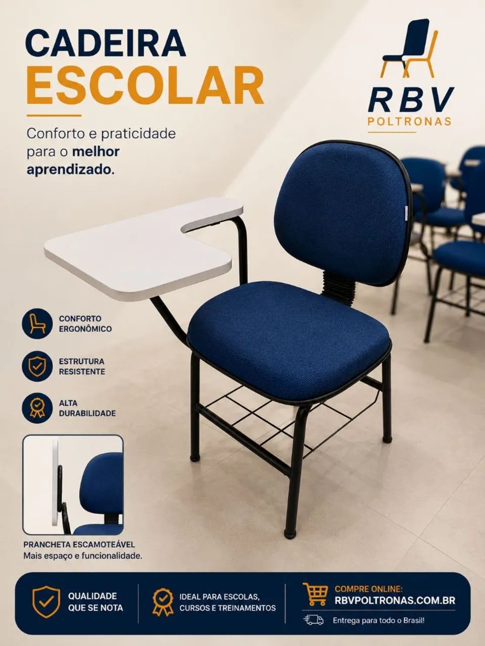Cadeiras universitárias RBV - Foto 5