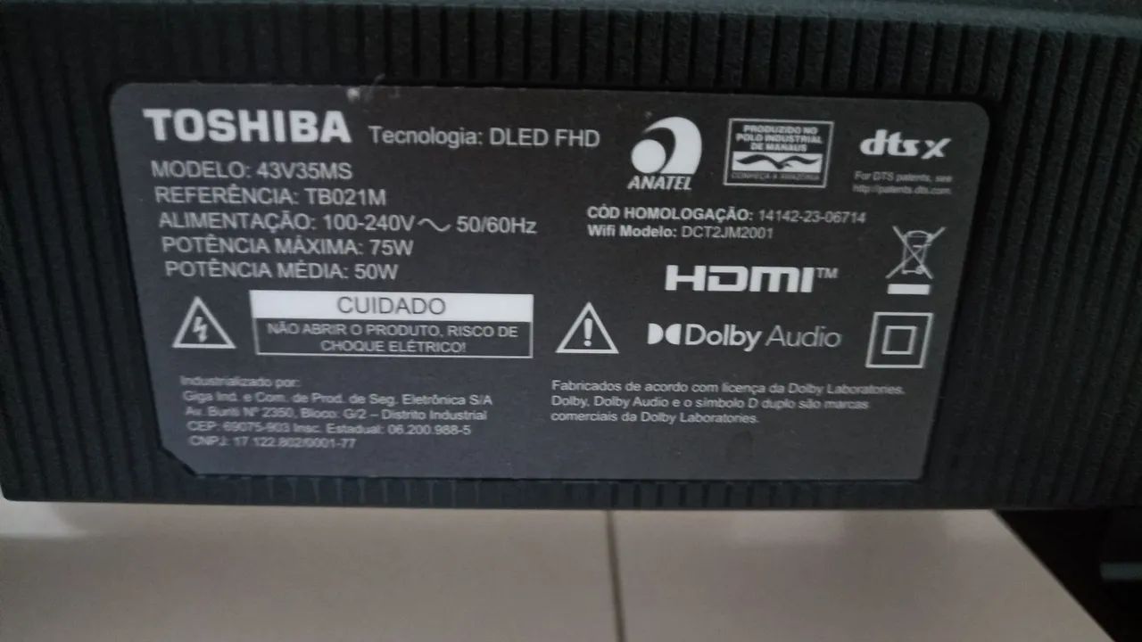 Tv Toshiba 43 polegadas Smart Full HD. Precisa trocar a tela frontal. - Foto 4