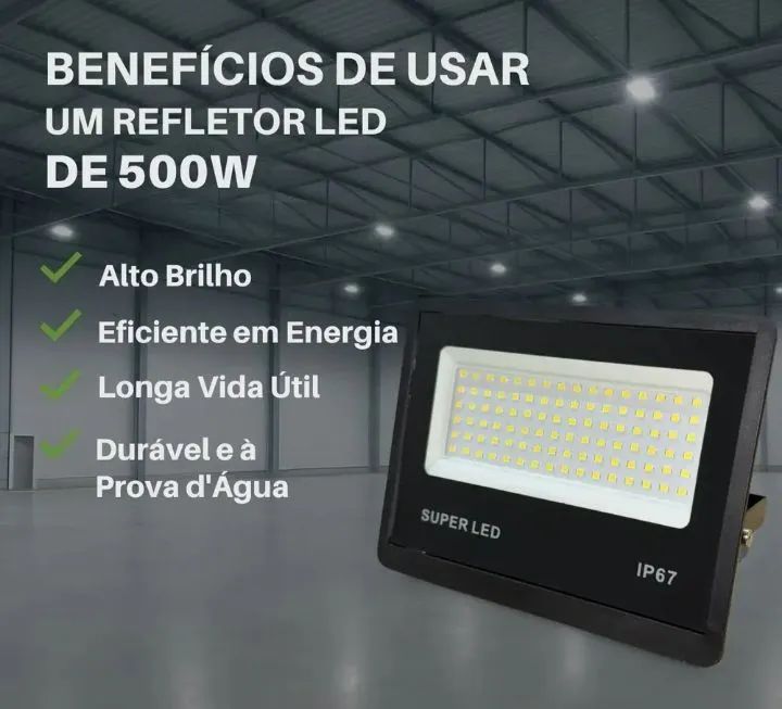Refletor de LED Branco Frio 500W - Foto 2
