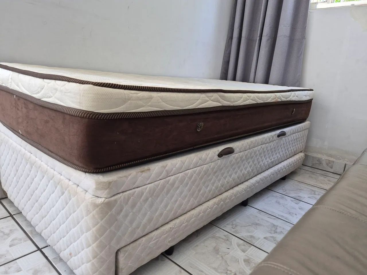 Cama Box Baú solteiro com auxiliar e colchão  - Foto 3