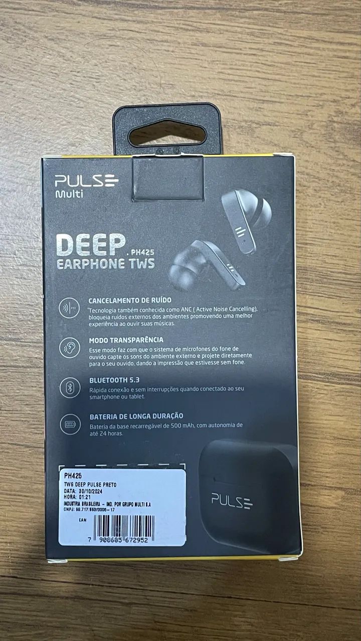 Fone TWS Sem Fio Deep Preto Pulse - PH425 - Foto 2