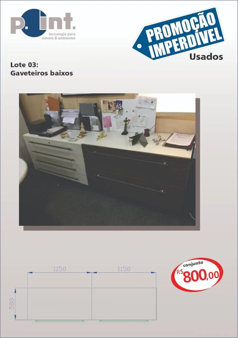 Móveis de escritório usados