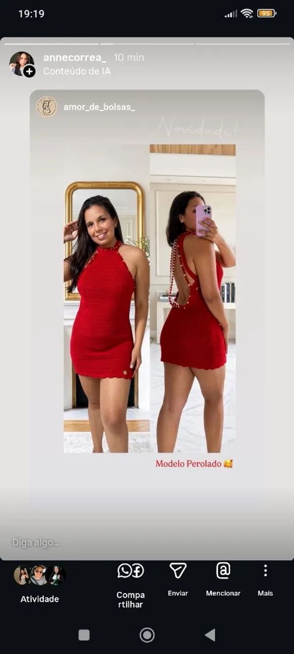 Vestido crochê vermelho 