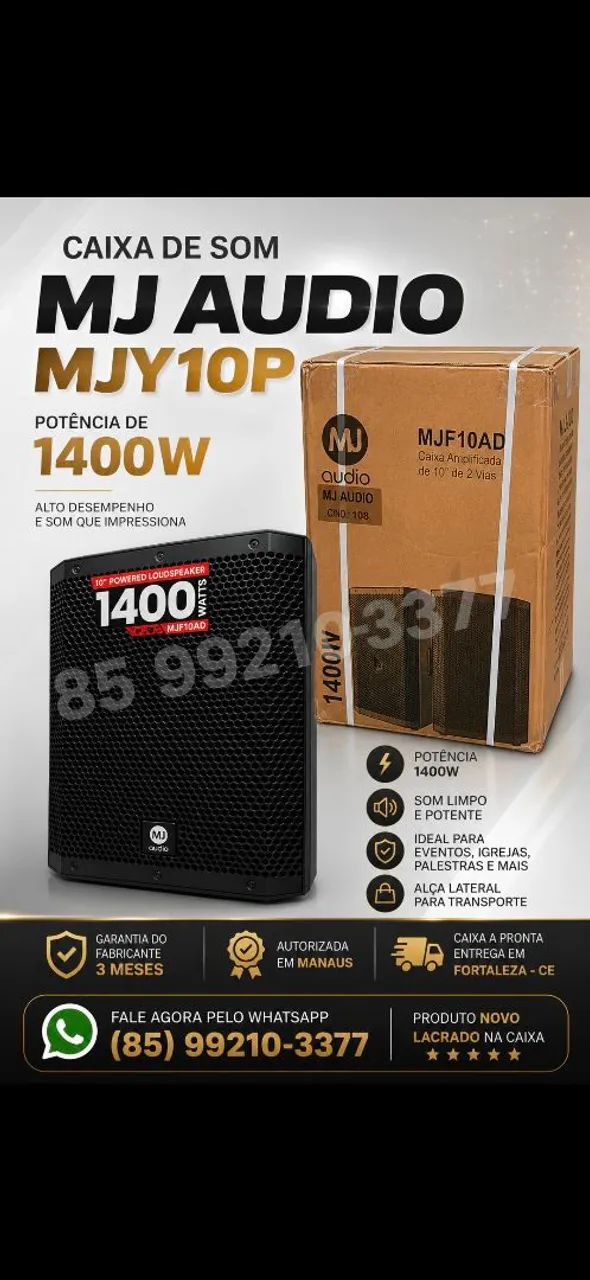 Caixa de som MJ AUDIO MJF10AD 1400W