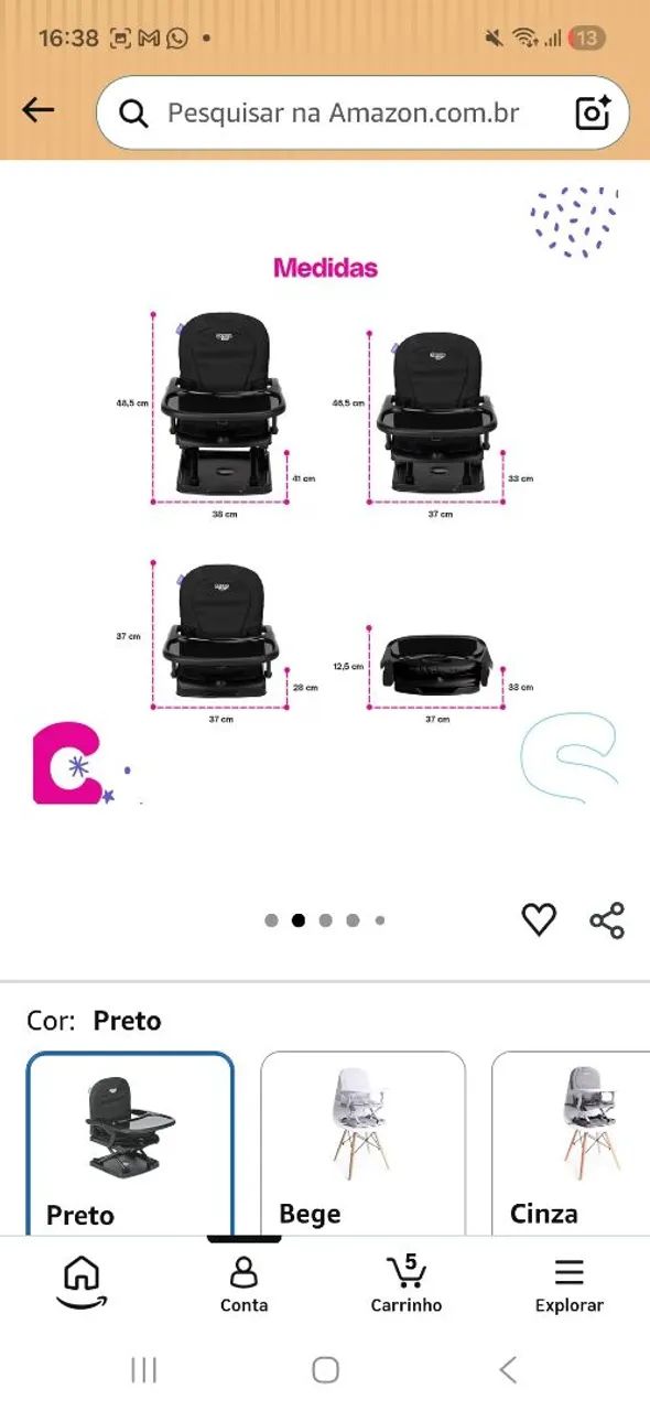 Cadeirinha de alimentação  - Foto 2