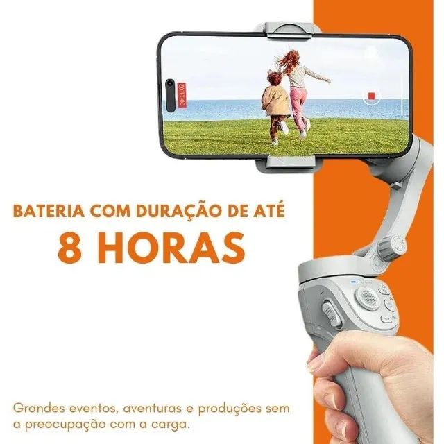Estabilizador Gimbal 3 Eixos Para Celular Alta Precisão Cinza - Foto 2