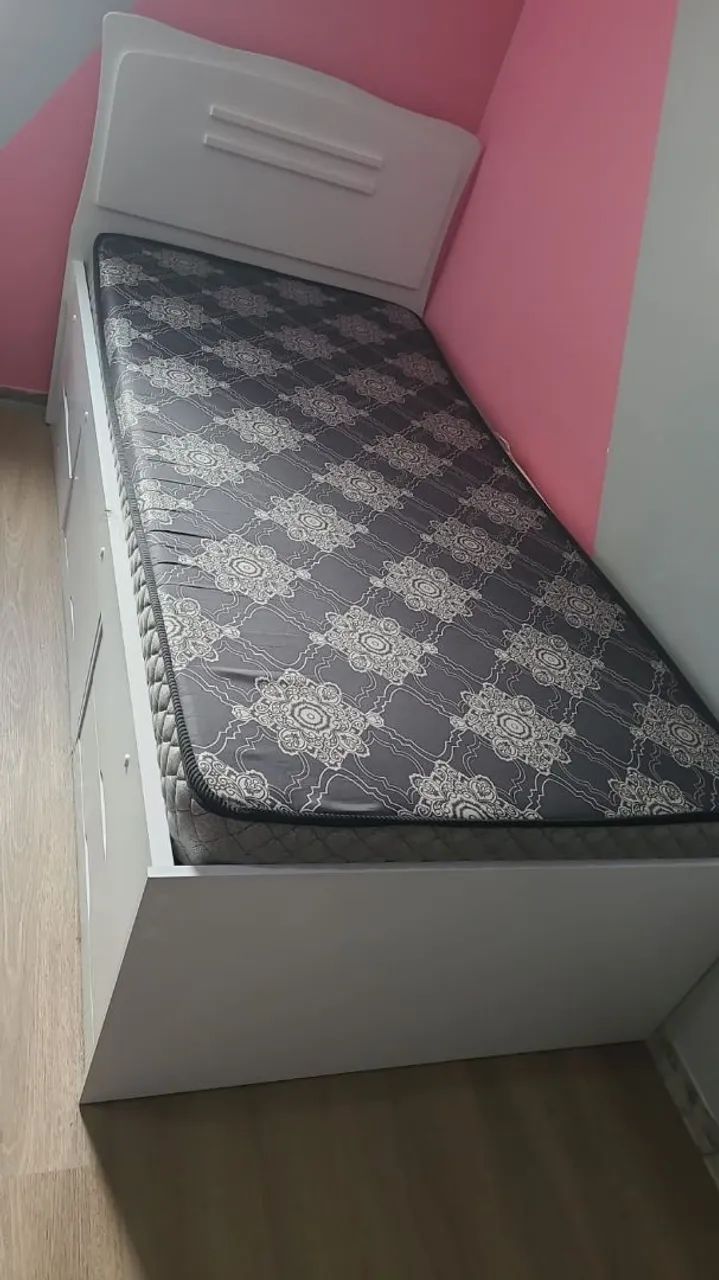 Cama solteiro (infantil) base + colchão 
