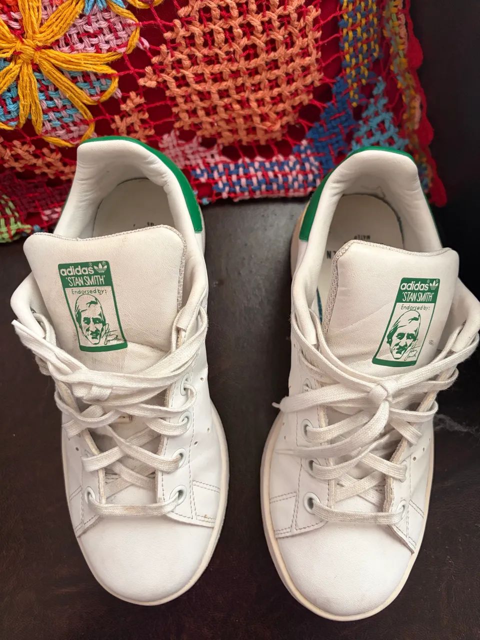 Tênis Adidas Stan Smith branco e verde - original - ótimo estado - Foto 4