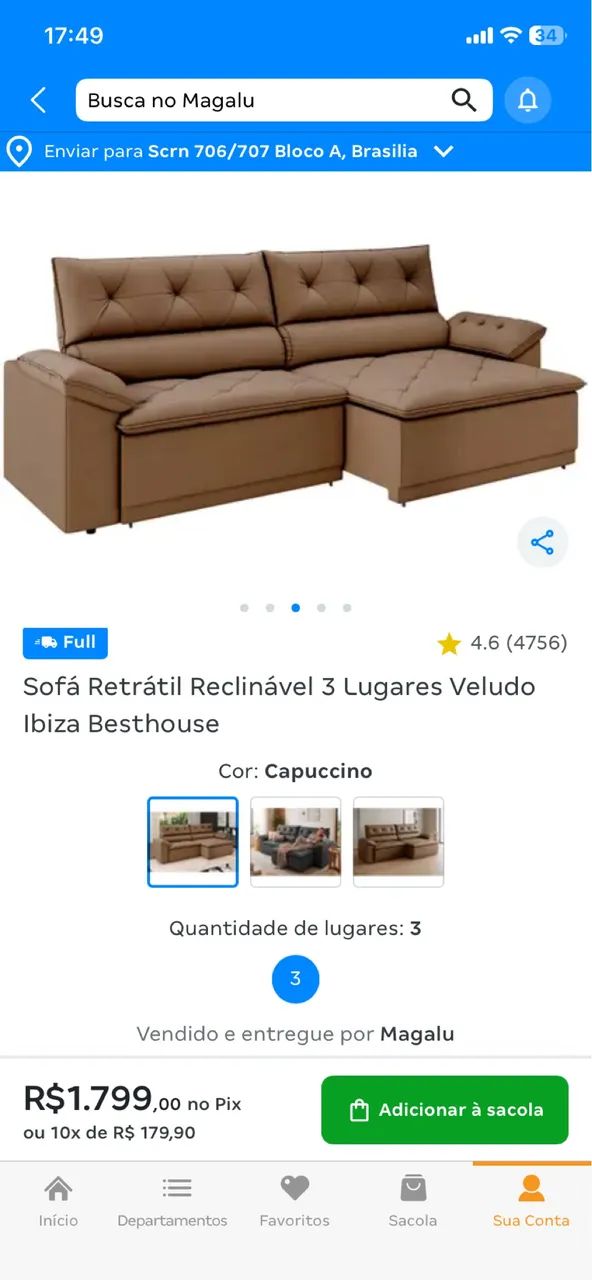 Sofá que vira cama 