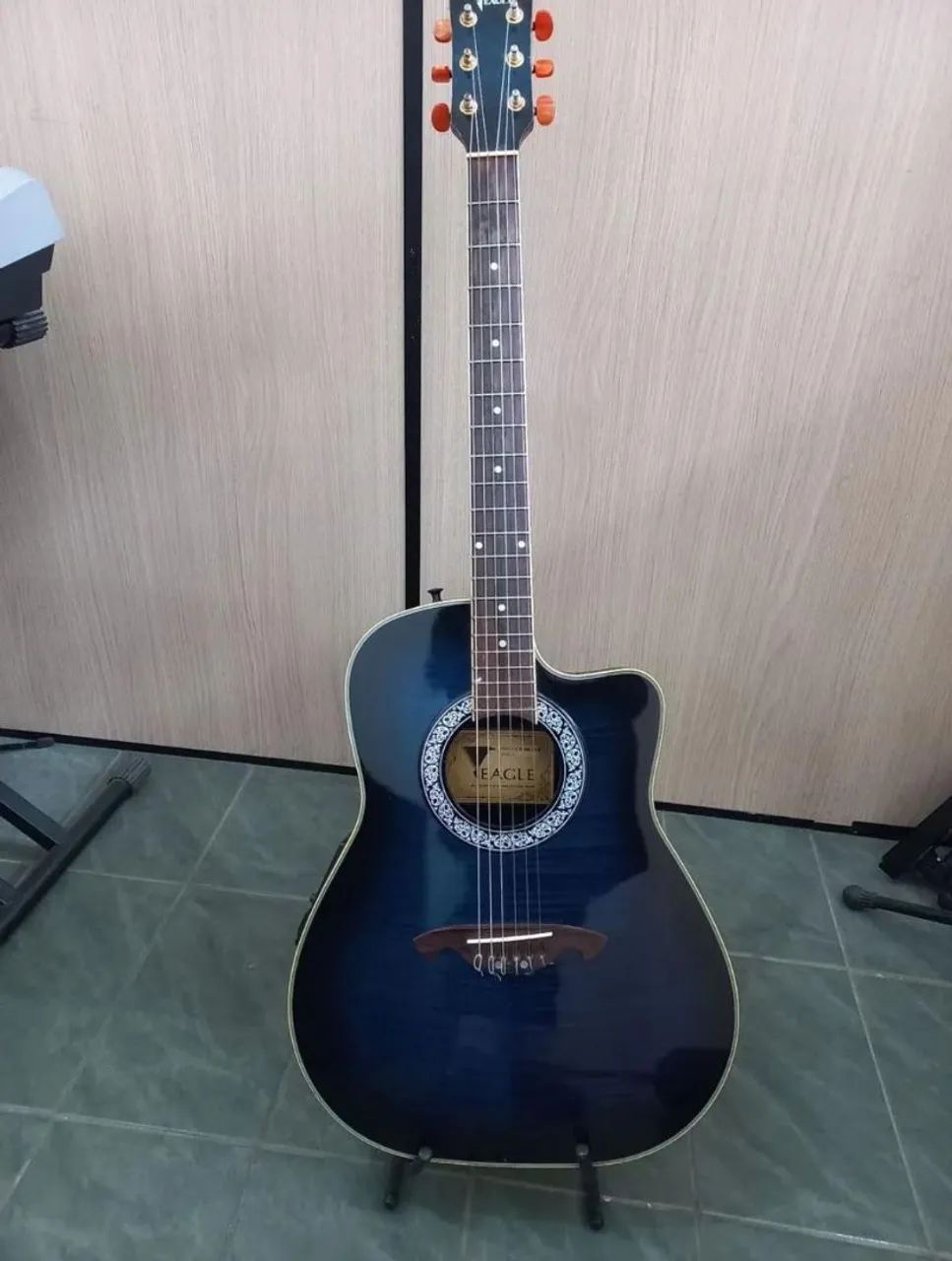 Violão Eletrico Eagle de Nylon (cor Azul)