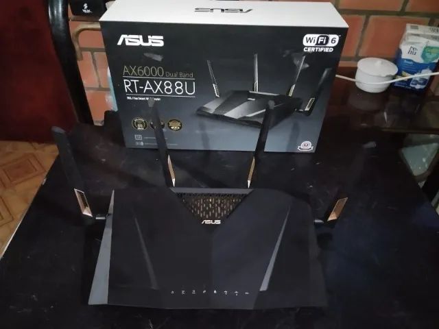 Roteador Gamer Asus 6000 Mbps 4 Antenas RT-AX88U com nota fiscal completo igual novo