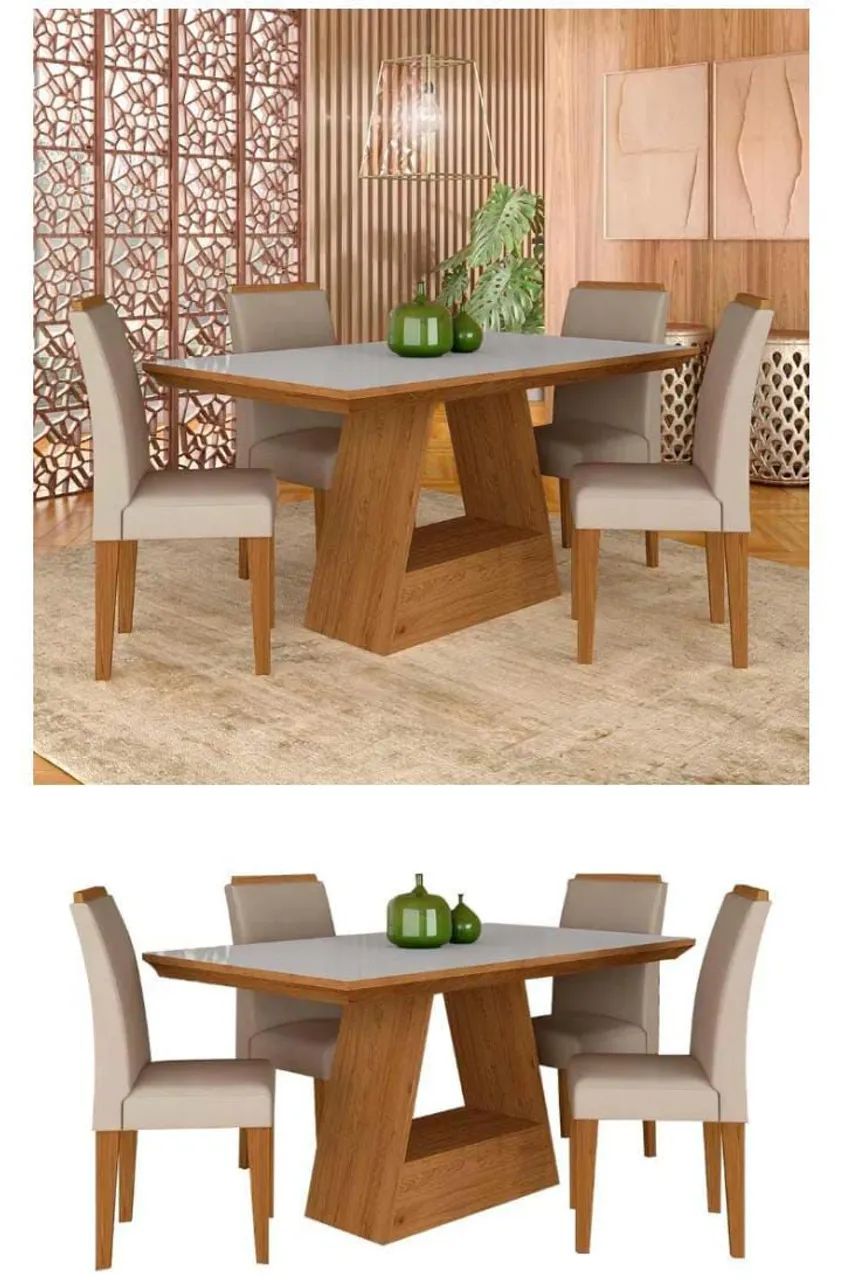 Mesa com 4 cadeiras em MDF 