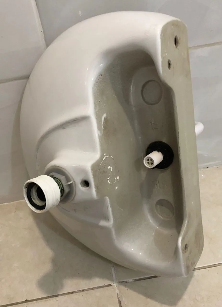 Pia de Banheiro Completa (Cuba + Coluna) - Ótimo Estado - Foto 5