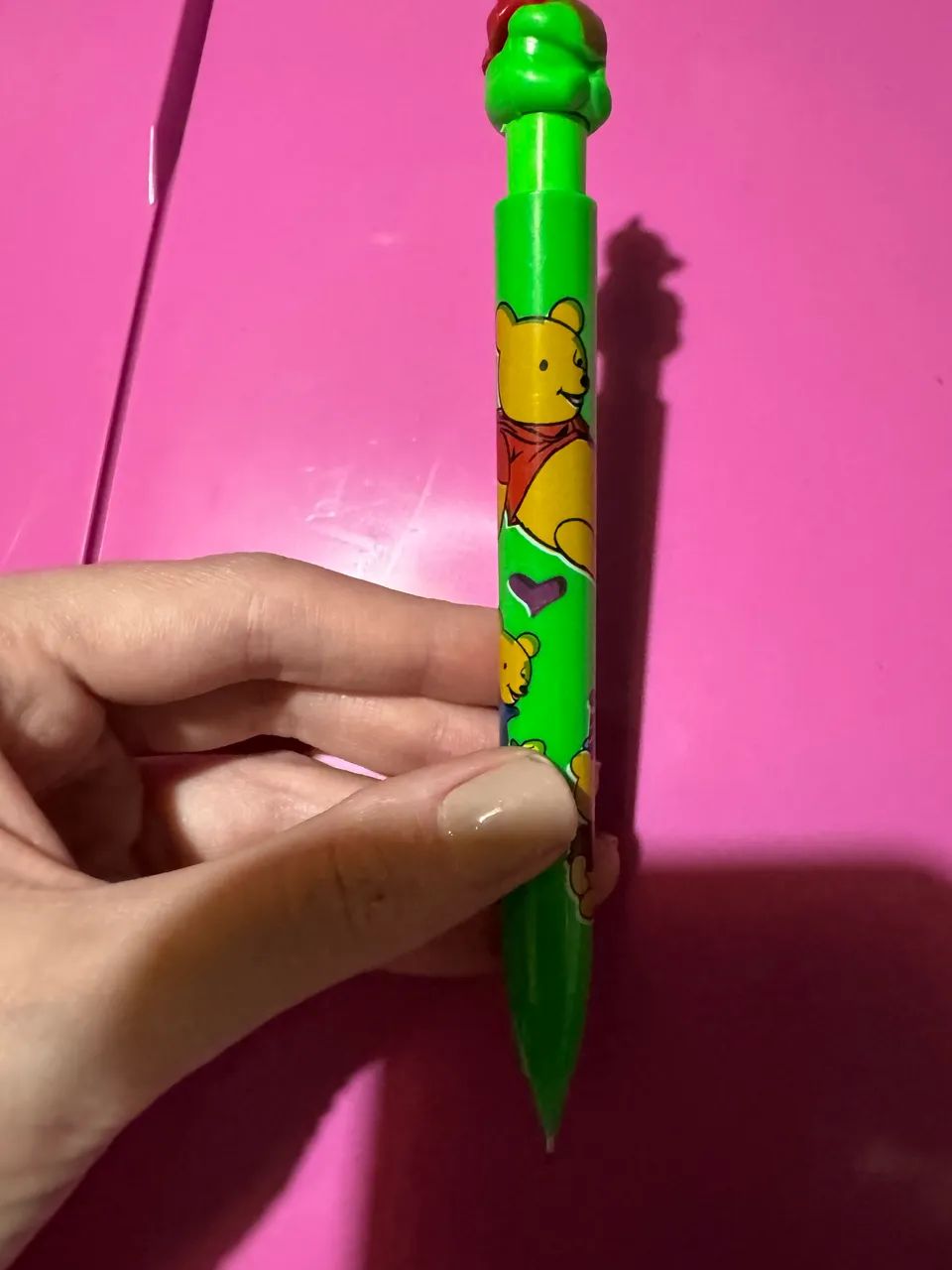 Lapiseira rara e antiga Ursinho Pooh verde década de 80 - Foto 2