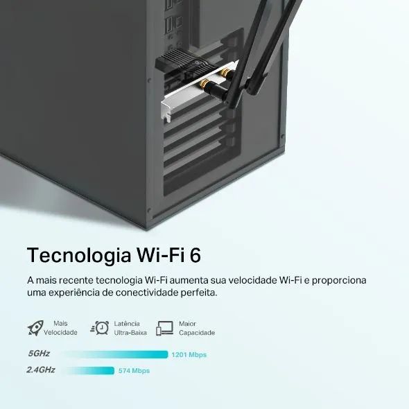Adaptador WiFi 6 PCIe AX1800 Bluetooth 5.2 (Abaixo do Preço!) - Foto 2