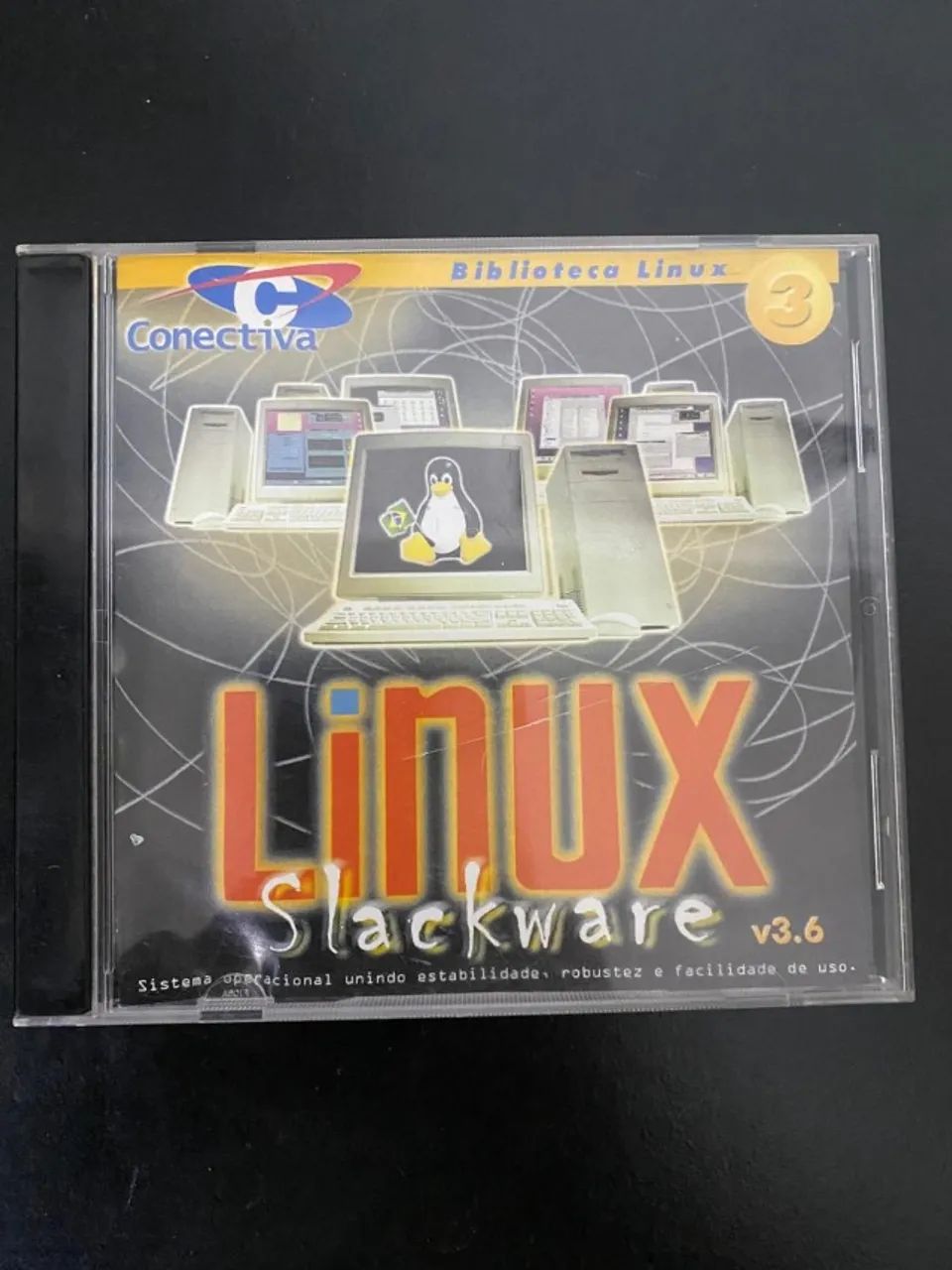 CD Vintage Linux Slackware v3.6 Conectiva Biblioteca Linux Colecionável
