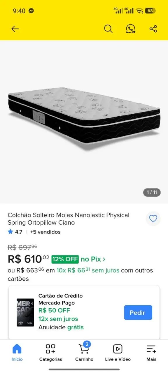 Colchão solteiro bamboo com mola e espuma d28 - Foto 4