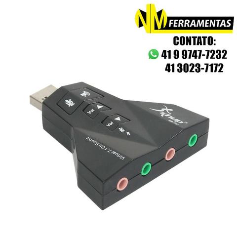 Adaptador Placa De Som 7.1 Usb 2.0 P2 P/ Fone/microfone Knup