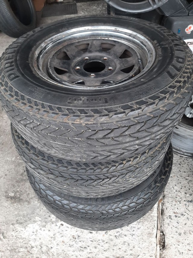 Roda de ferro aro 15 ford galaxy cromada raiada 5x139 pneu 225 70 15 usado