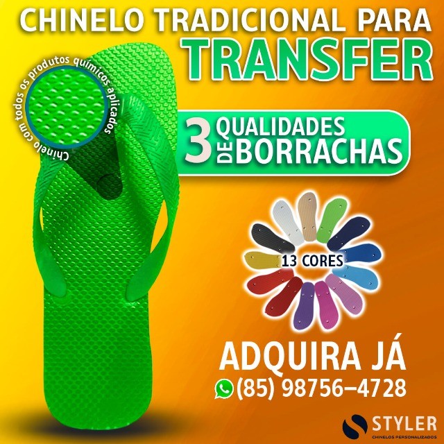Chinelo Tradicional Para Transfer
