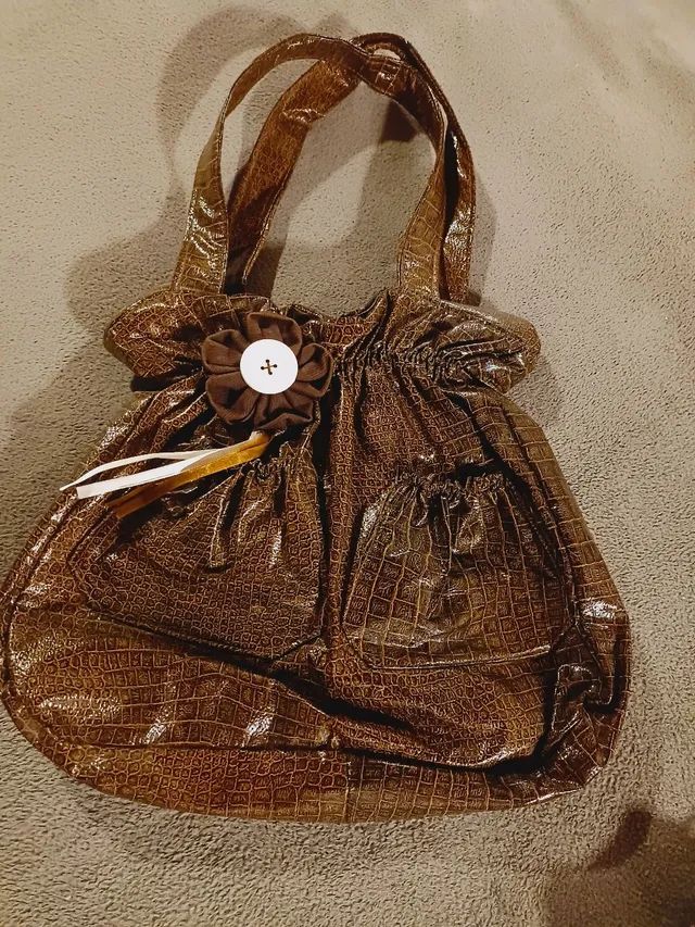 Bolsa de plástico marrom nunca usada M